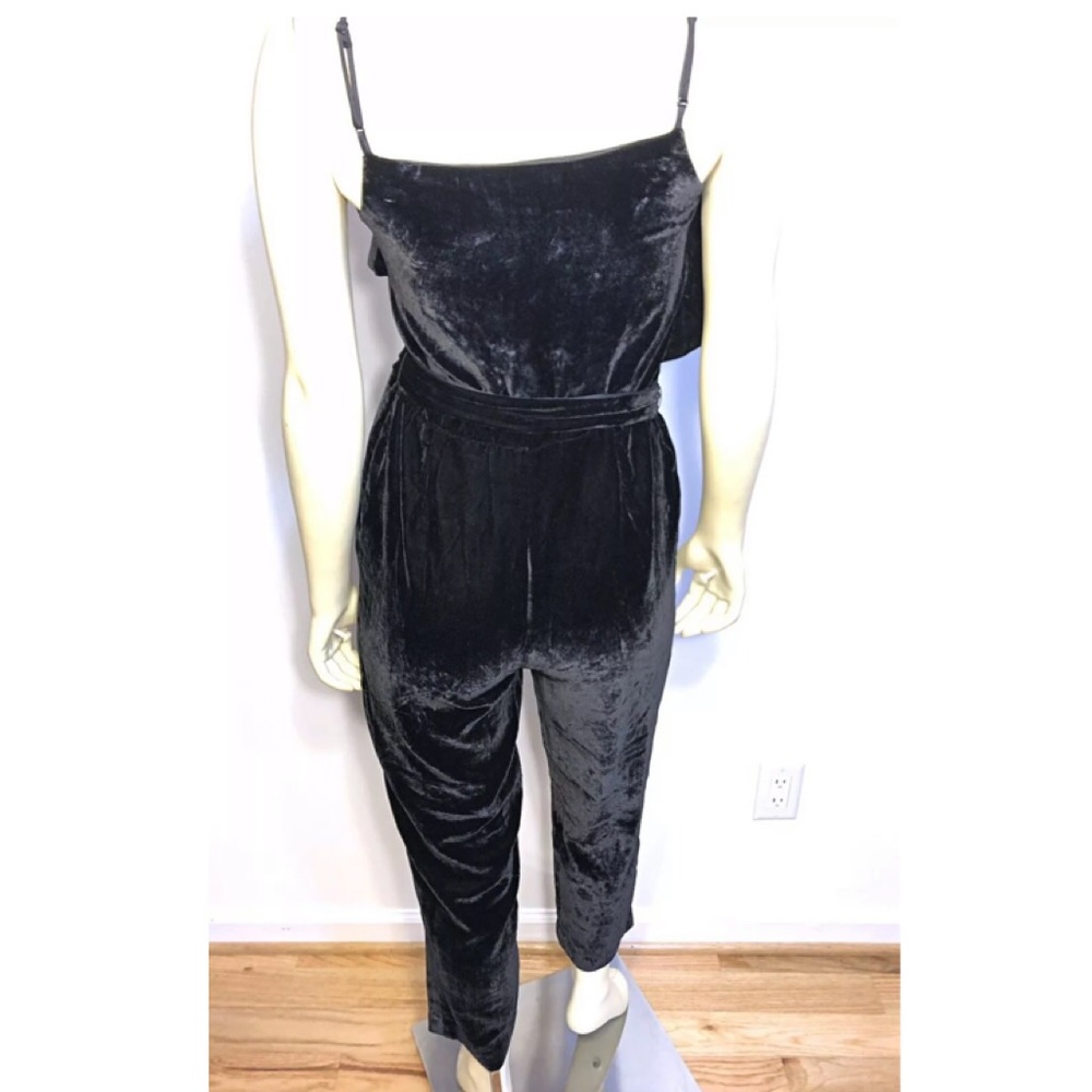 Banana Republic Black Velvet Cropped Jumpsuit - Picture 6 of 8